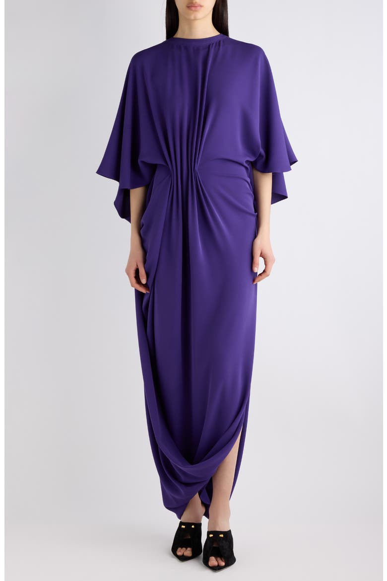 Silk Draped Maxi Dress, Main, color, 5210 PURPLE