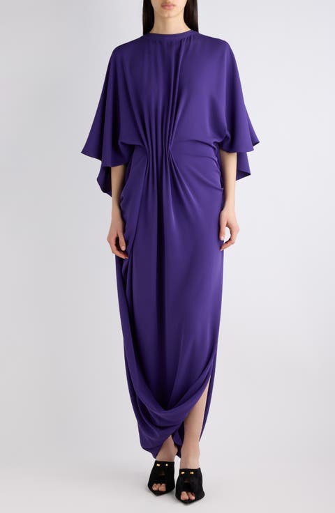 Silk Draped Maxi Dress