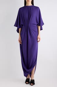 Balenciaga Silk Draped Maxi Dress