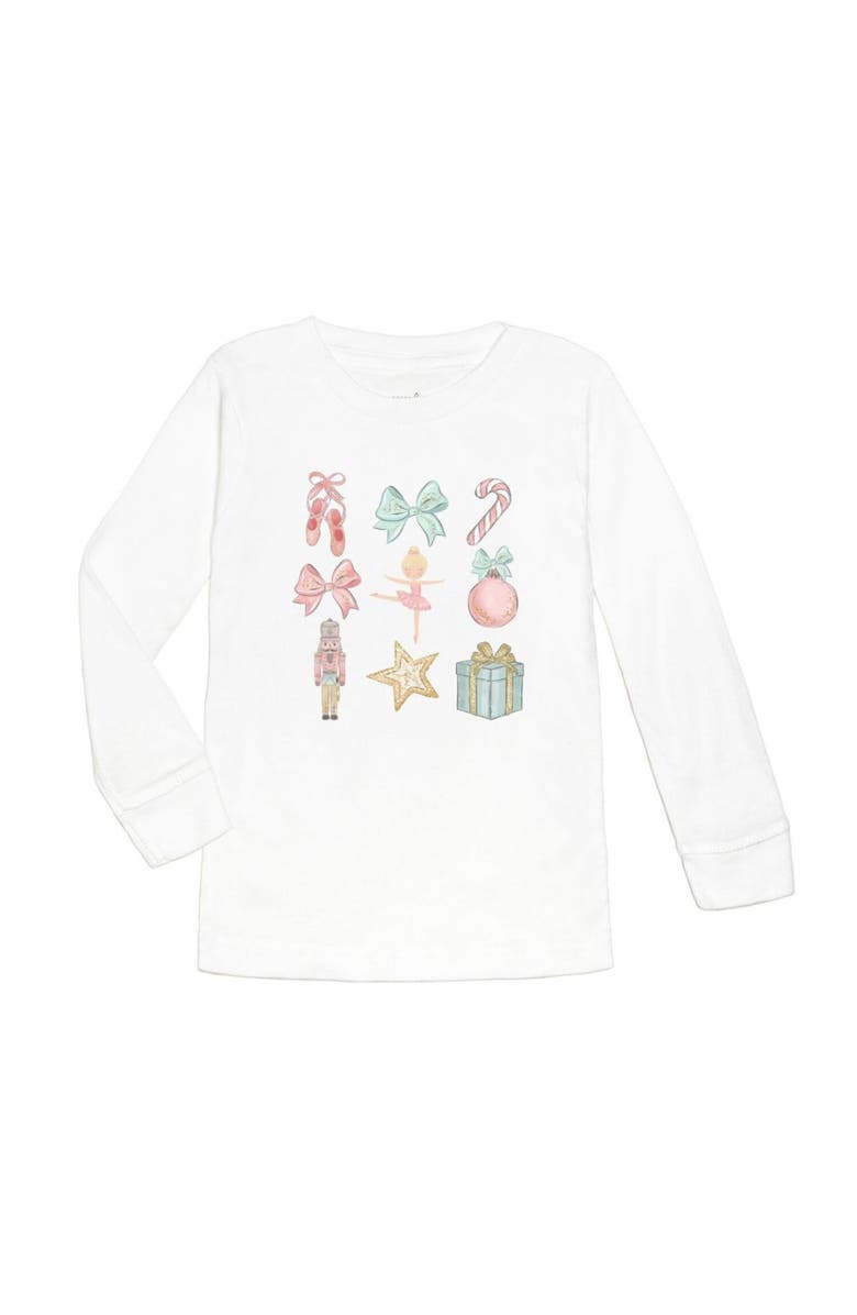 Sweet Wink Nutcracker Cutie Christmas Long Sleeve Shirt, Main, color, White