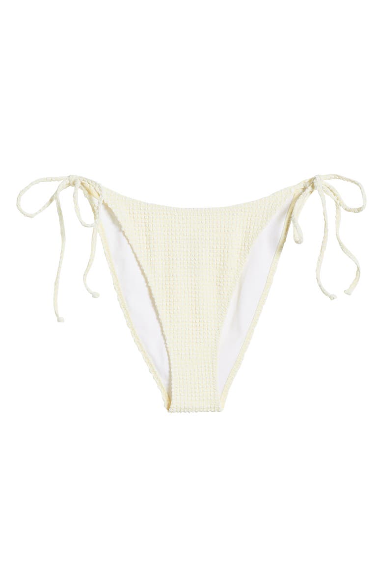 PacSun Rebecca Tie Side Bikini Bottoms, Alternate, color, French Vanilla/ Gingham