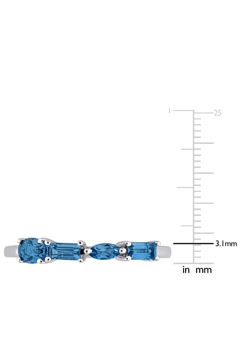 Blue Topaz Anniversary Band in Sterling Silver, Alternate, color, Blue Topaz