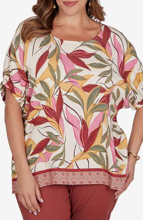 Tropical Print Short Sleeve Top