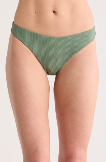 Dippin Daisys Nocturnal Bikini Bottoms In Avocado Mini Rib