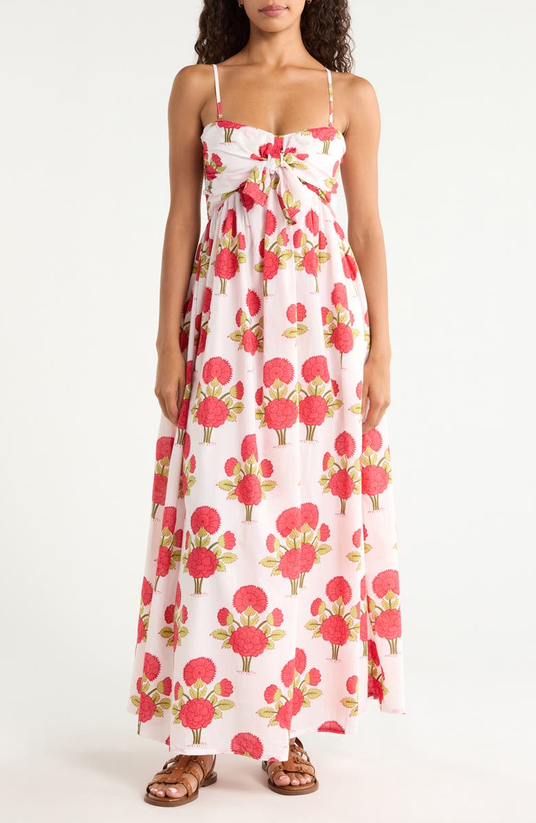 Faherty Alexi Floral Organic Cotton Voile Maxi Dress, Alternate, color, Bloom Poem