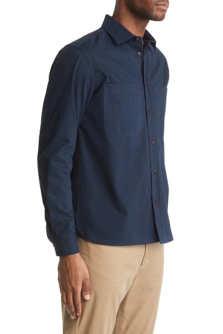 Almur Brushed Cotton Twill Overshirt, Alternate, color, NAVY