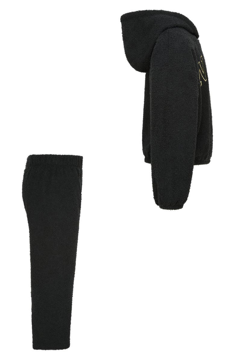 Nike Kids' Swoosh Spirit Teddy Fleece Hoodie & Joggers Set, Alternate, color, Black