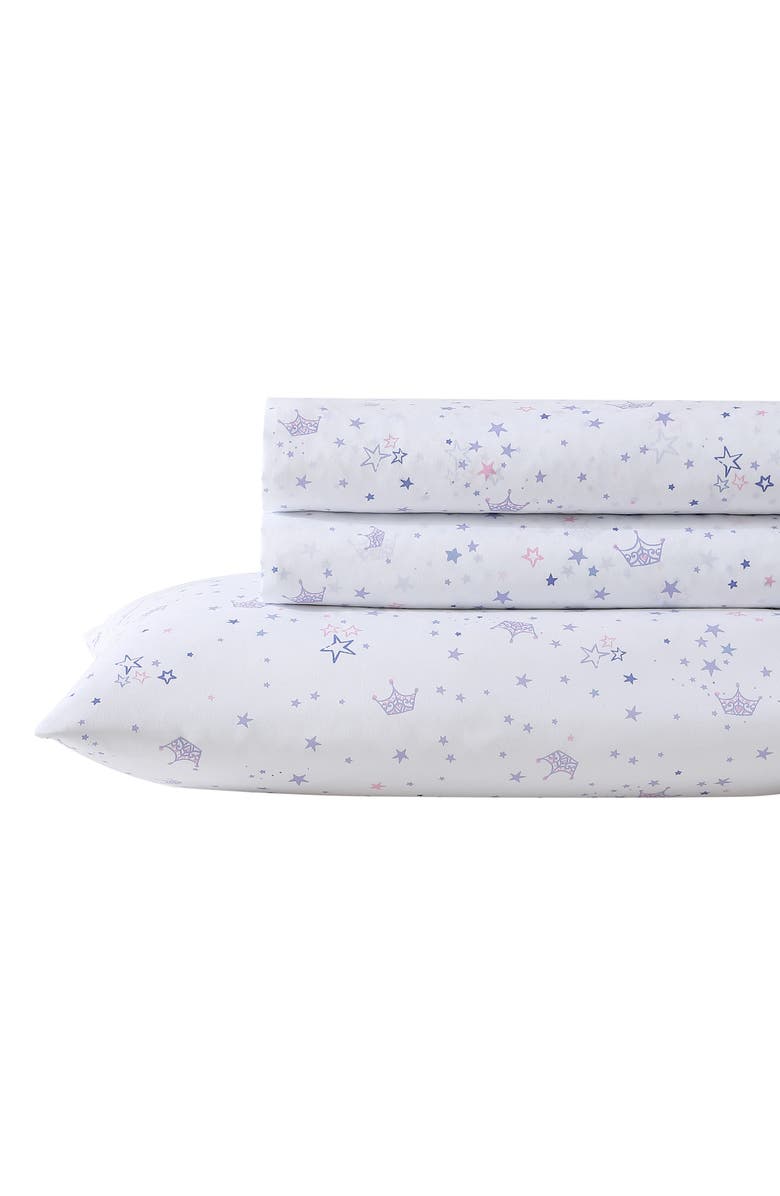 Laura Ashley Dancing Stars Print Sheet Set, Main, color, Pastel Purple