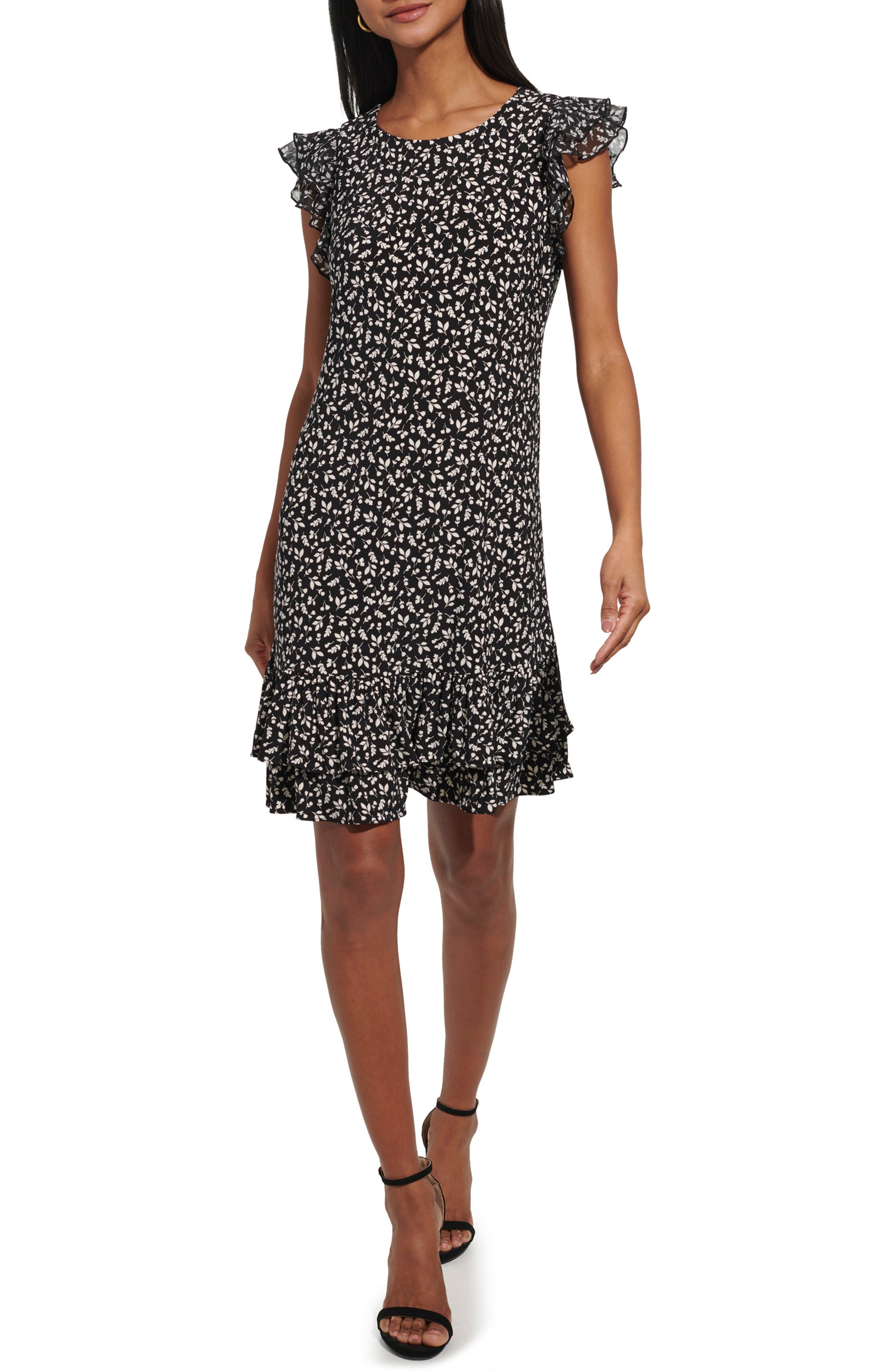 Betty Floral Flutter Sleeve Dress