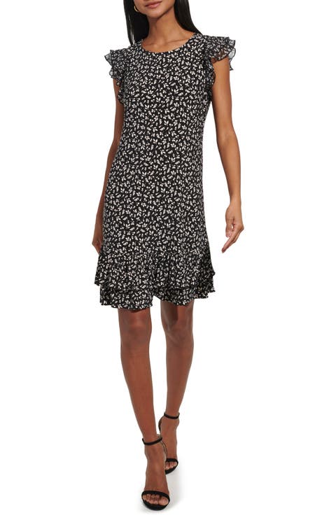 Betty Floral Flutter Sleeve Dress