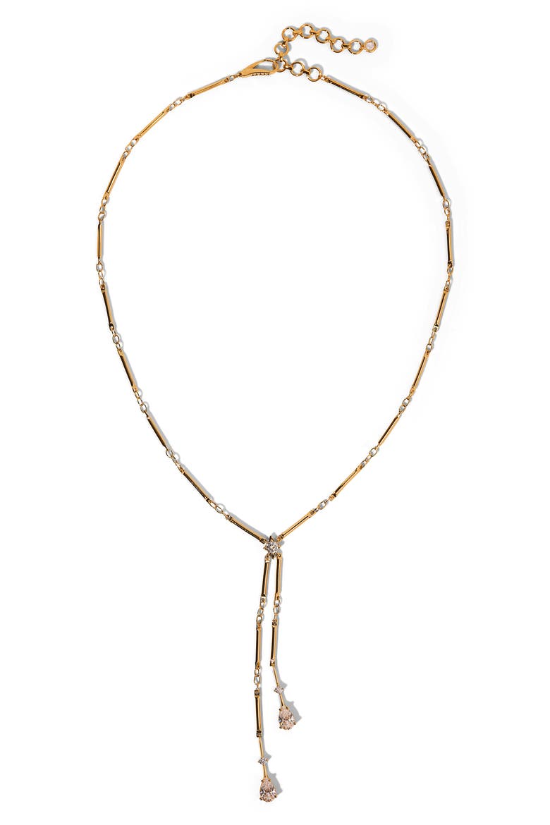 Hera Faux Lariat Station Necklace, Main, color, GOLD