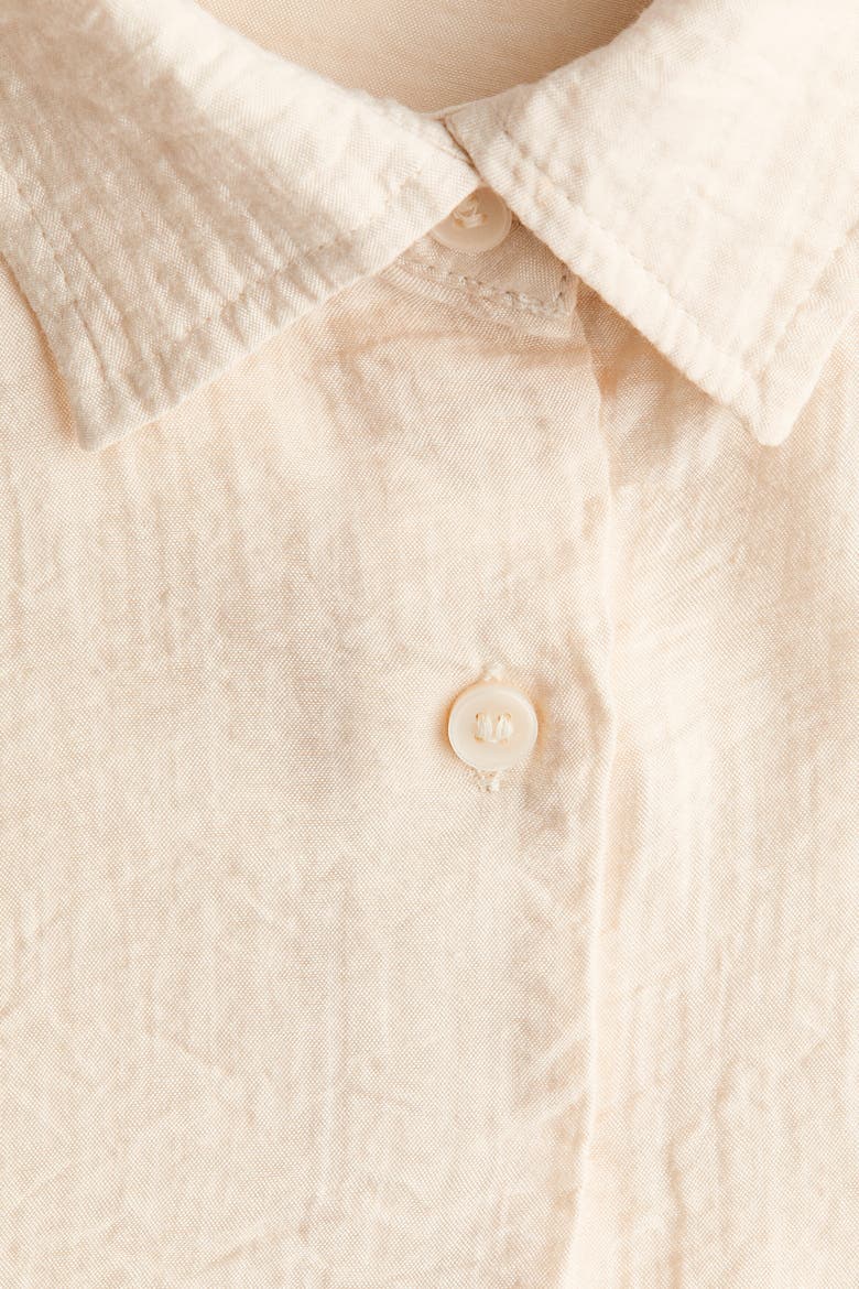 Crinkled Viscose-blend Shirt, Alternate, color, Light beige