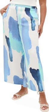 City Chic Surface Level Print Wide Leg Pants