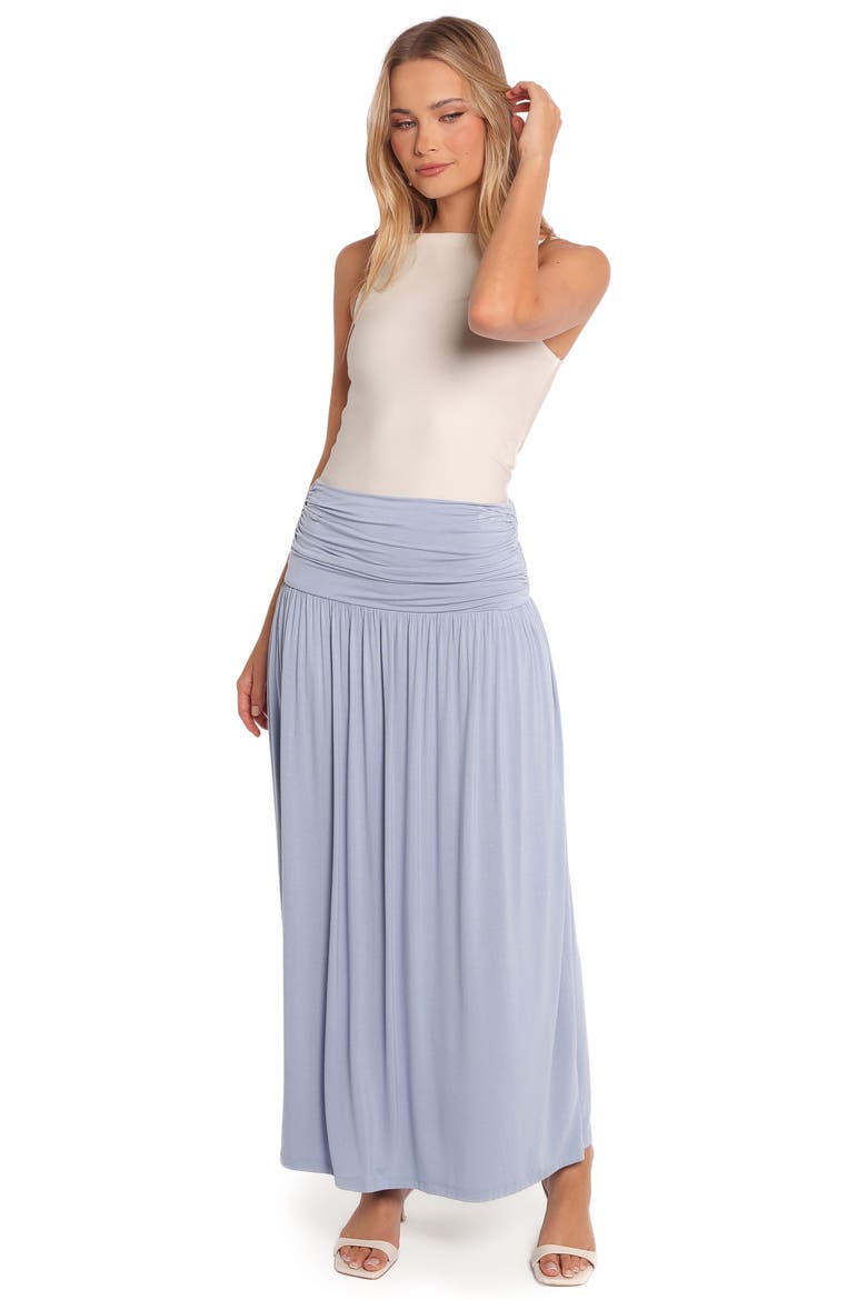 Lavia Ruched Maxi Skirt, Alternate, color, SOFT BLUE