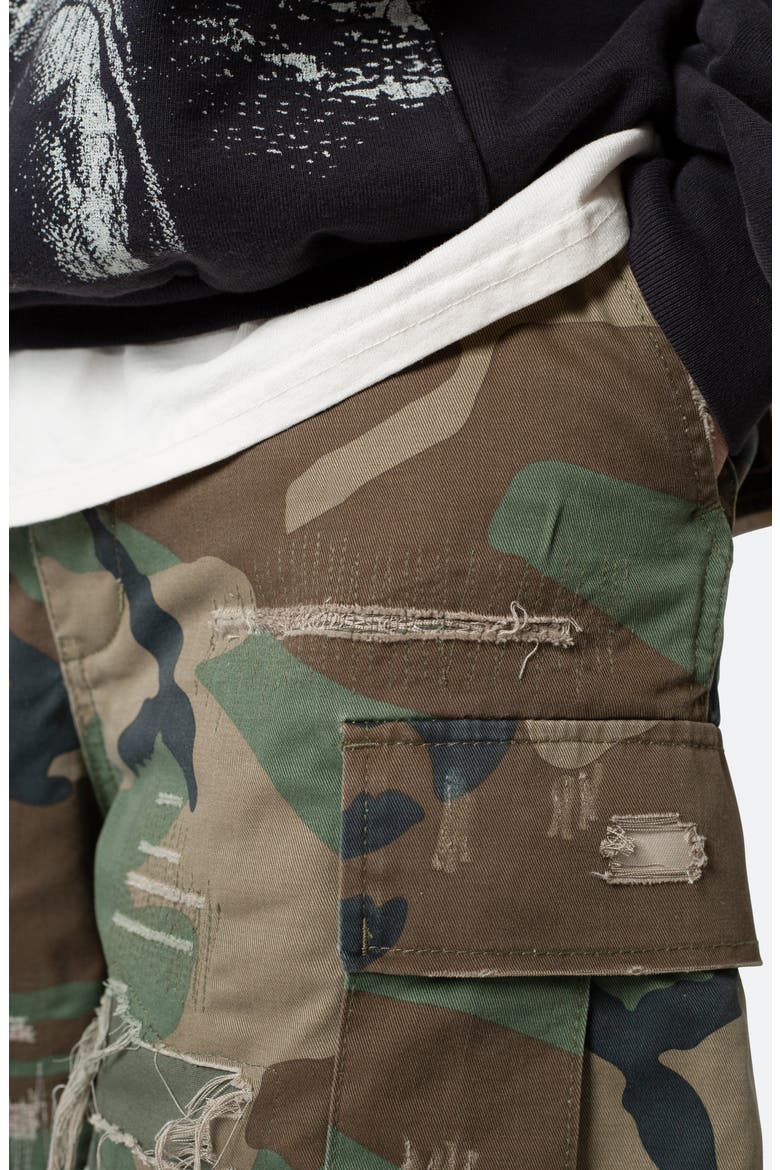 Distressed Cargo Shorts, Alternate, color, CAMO