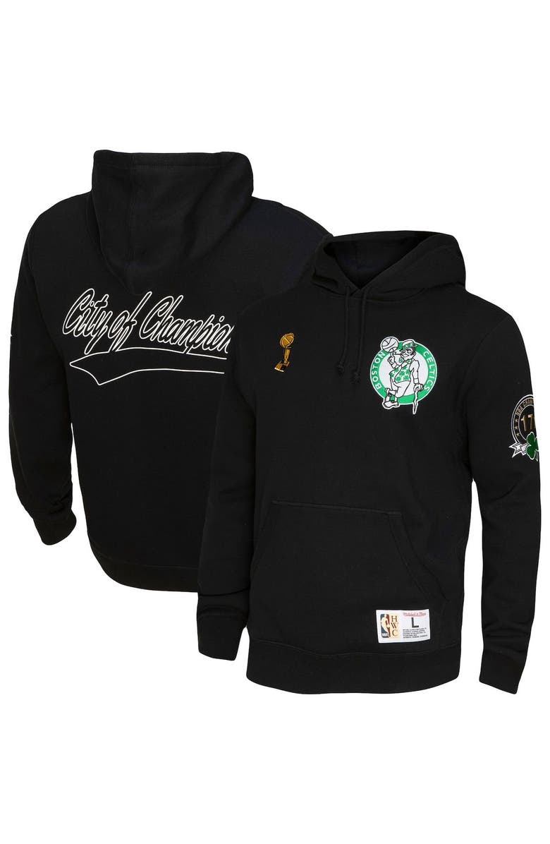 Mitchell & Ness Men's Mitchell & Ness Black Boston Celtics Hardwood Classics Champs City Pullover Hoodie, Main, color, 