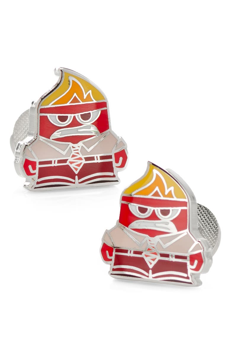 Cufflinks, Inc. Inside Out Anger Cuff Links, Main, color, Red