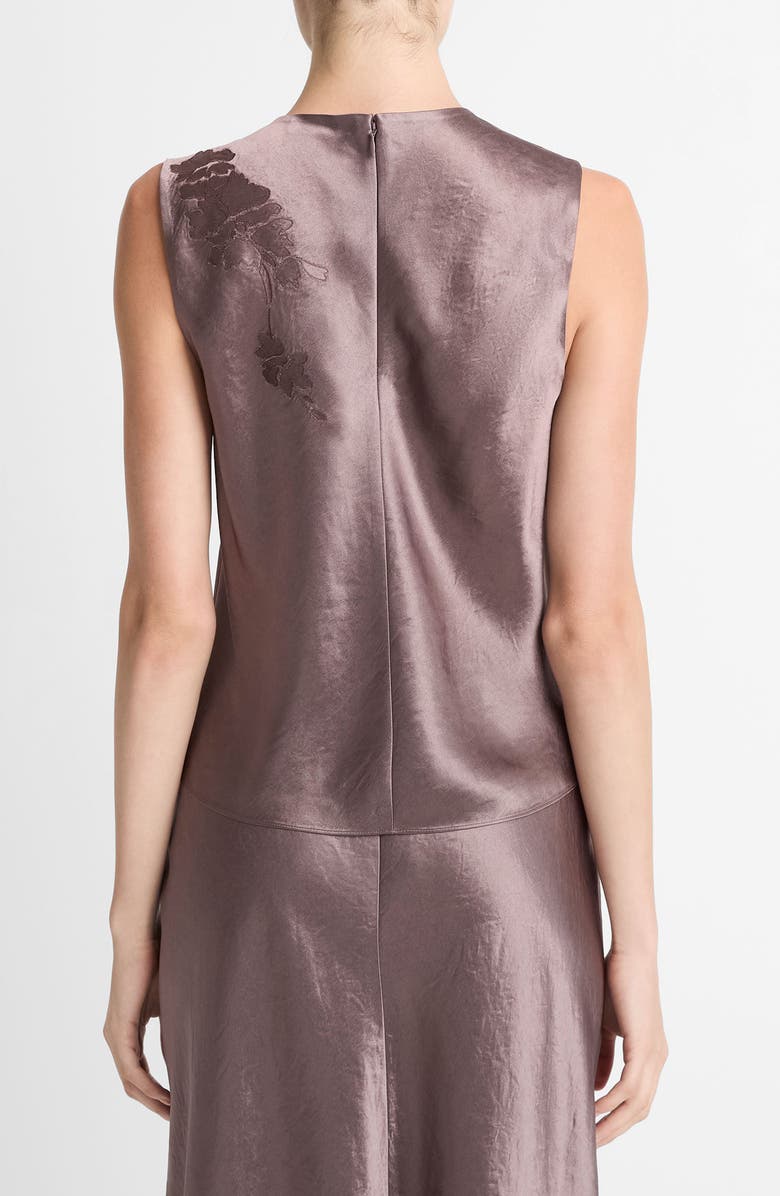 Vince Embroidered Satin Shell, Alternate, color, Smoky Berry