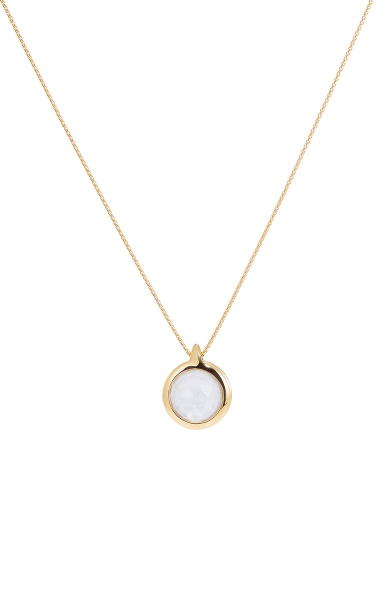 Dean Davidson Ipanema Stone Pendant Necklace, Main, color, Irid Pearl/ Turq/ Gold