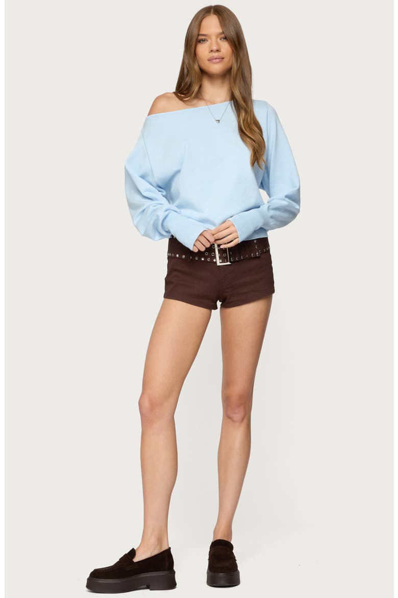 Oversize Off the Shoulder Sweater, Alternate, color, LIGHT-BLUE
