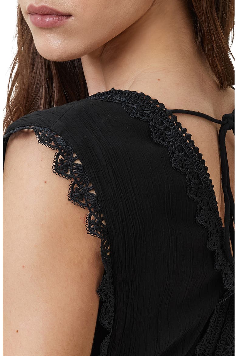 Xanthe Lace Trim Maxi Sundress, Alternate, color, BLACK
