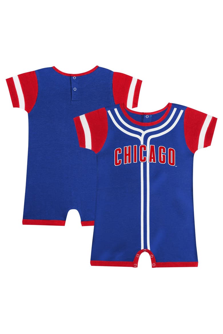 Newborn & Infant Fanatics Branded Royal Chicago Cubs Fast Pitch Romper, Main, color, Royal