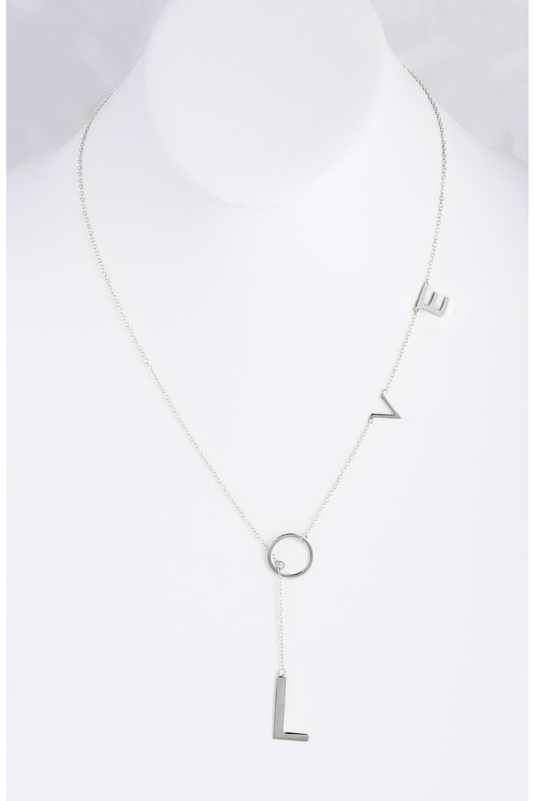 Love Lariat Necklace, Alternate, color, SILVER