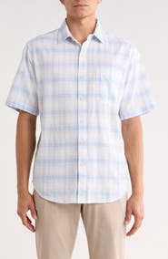 Tommy Bahama Cool Caribbean Plaid Short Sleeve Button-Up Shirt