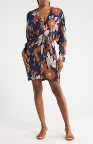 Diane von Furstenberg Julie Long Sleeve Drawstring Dress