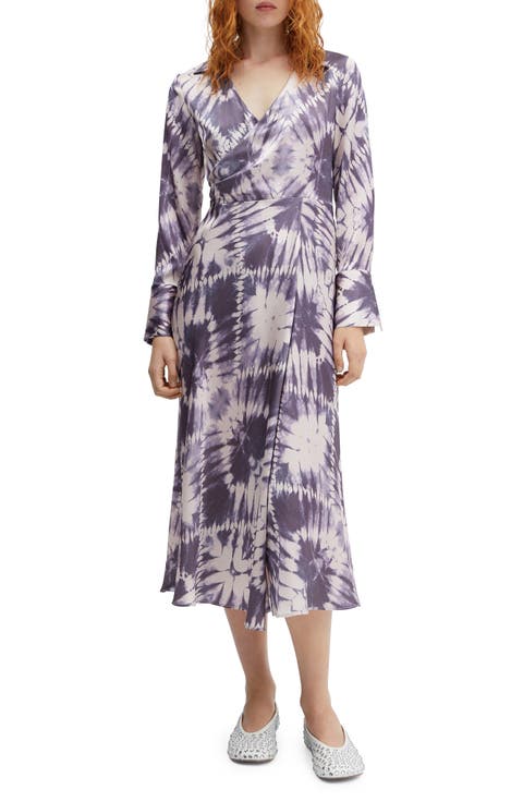 Tie Dye Long Sleeve Midi Dress