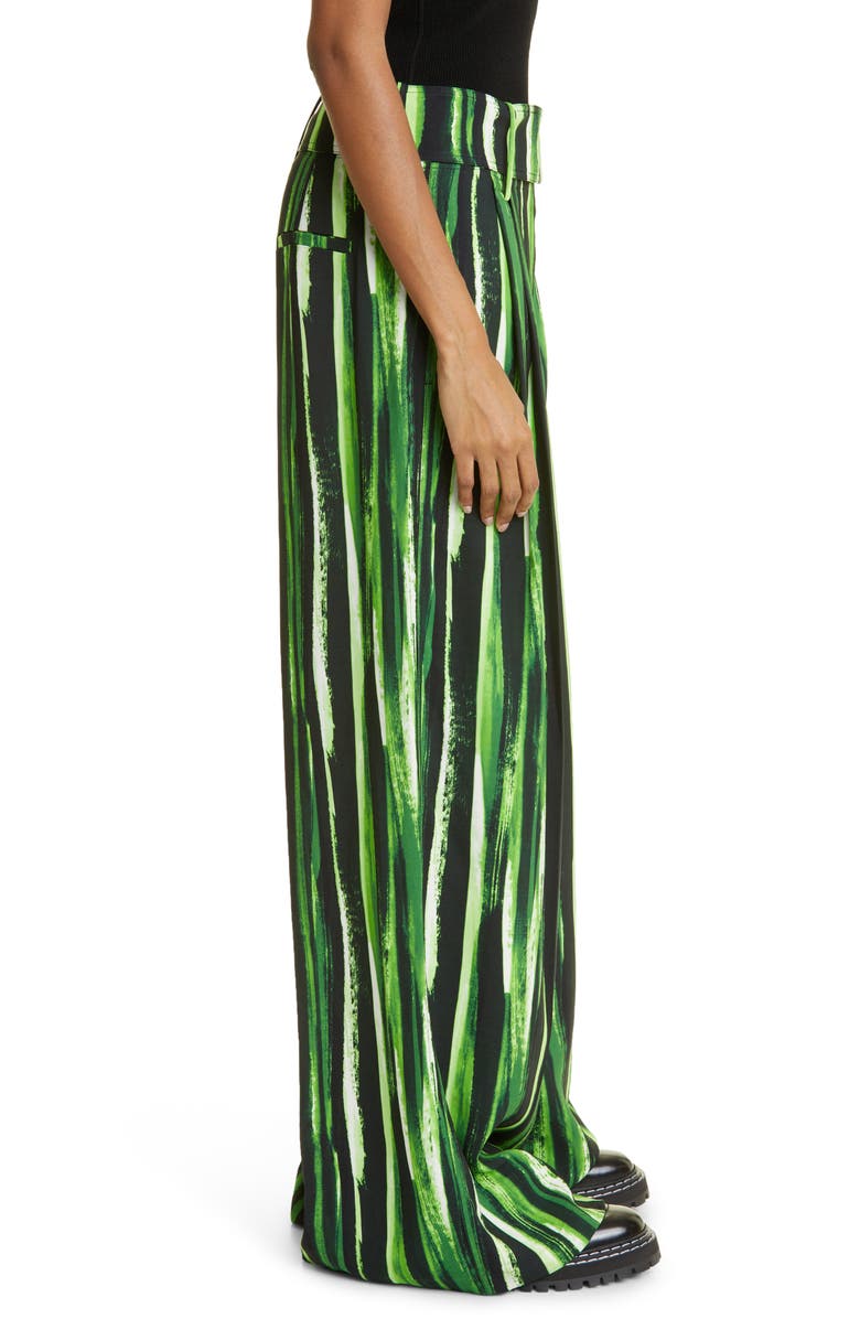 Proenza Schouler Painted Stripe Silk & Cashmere Wide Leg Pants, Alternate, color, 