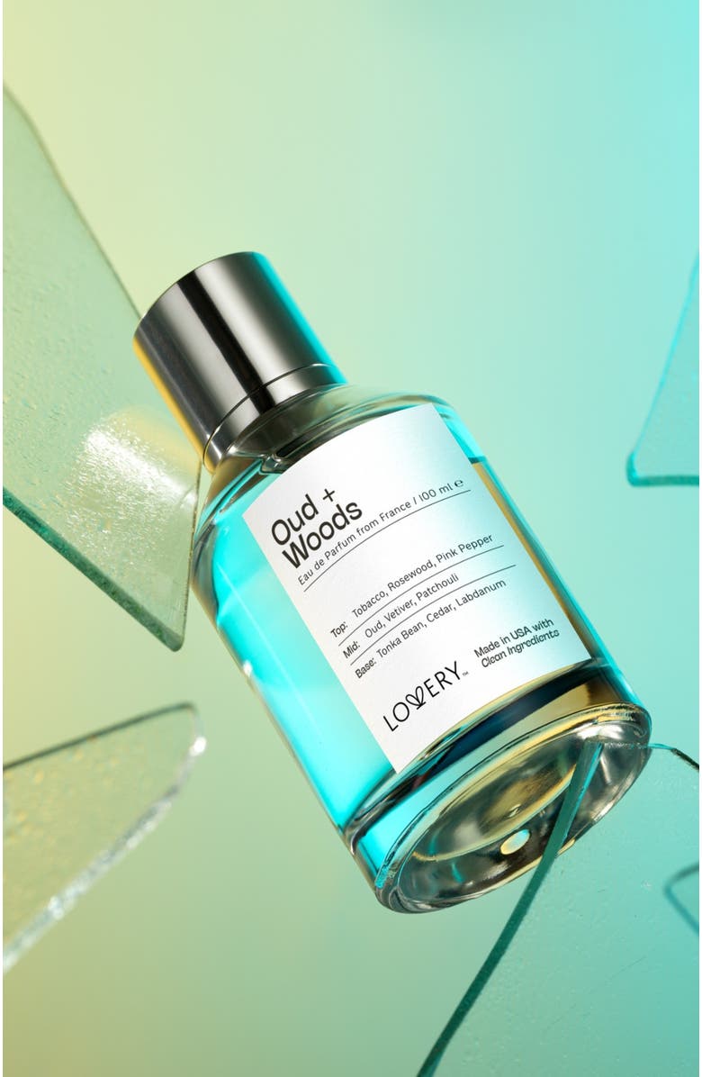 Lovery Oud Woods Eau de Parfum, Made in USA 3.4 oz, Alternate, color, Silver, White, Cream, Black