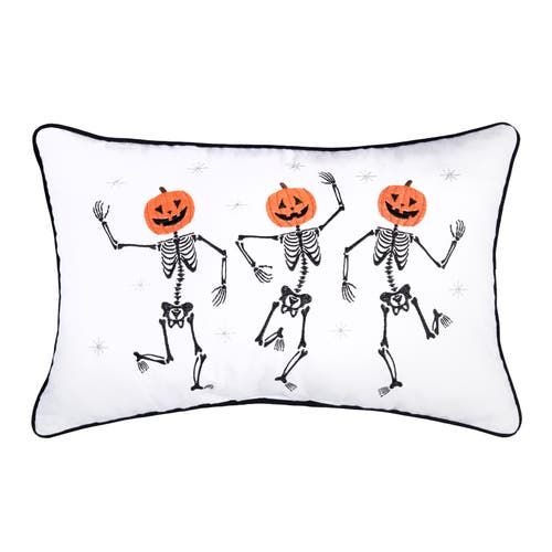 C & F Home C&f Home Pumpkin Skeletion Trio Throw Pillow, 14" X 22" In White