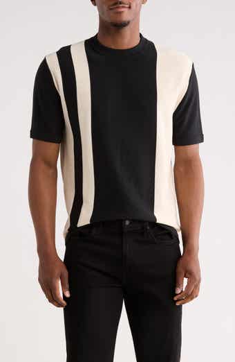 DENIM AND FLOWER Vertical Stripe Knit T-Shirt