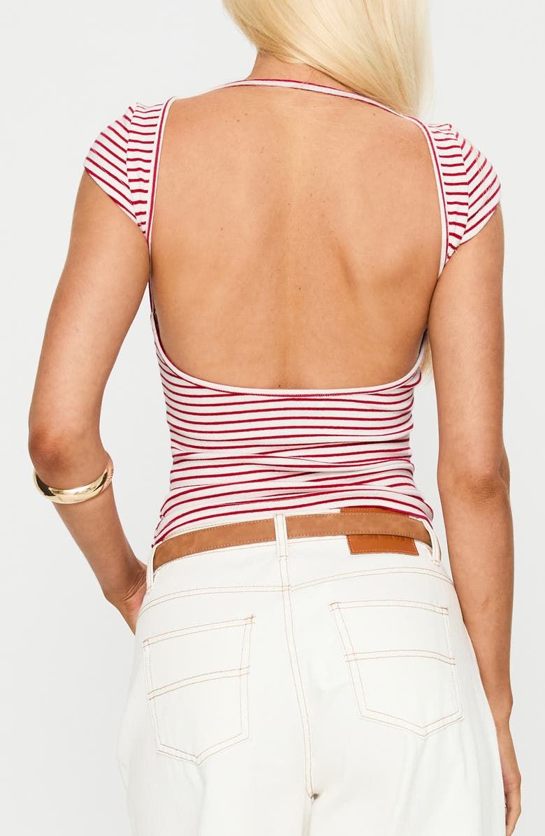 Princess Polly Drives Me Crazy Backless Top, Alternate, color, Red Stripe
