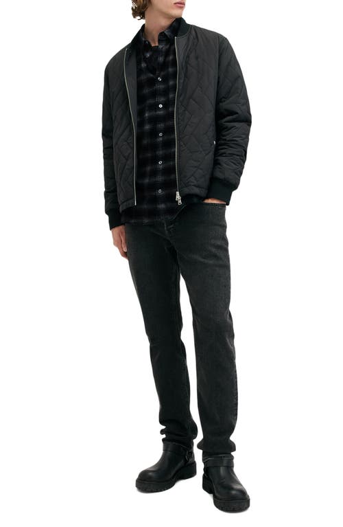 Allsaints Eastburn Checked Corduroy Ramskull Shirt In Black