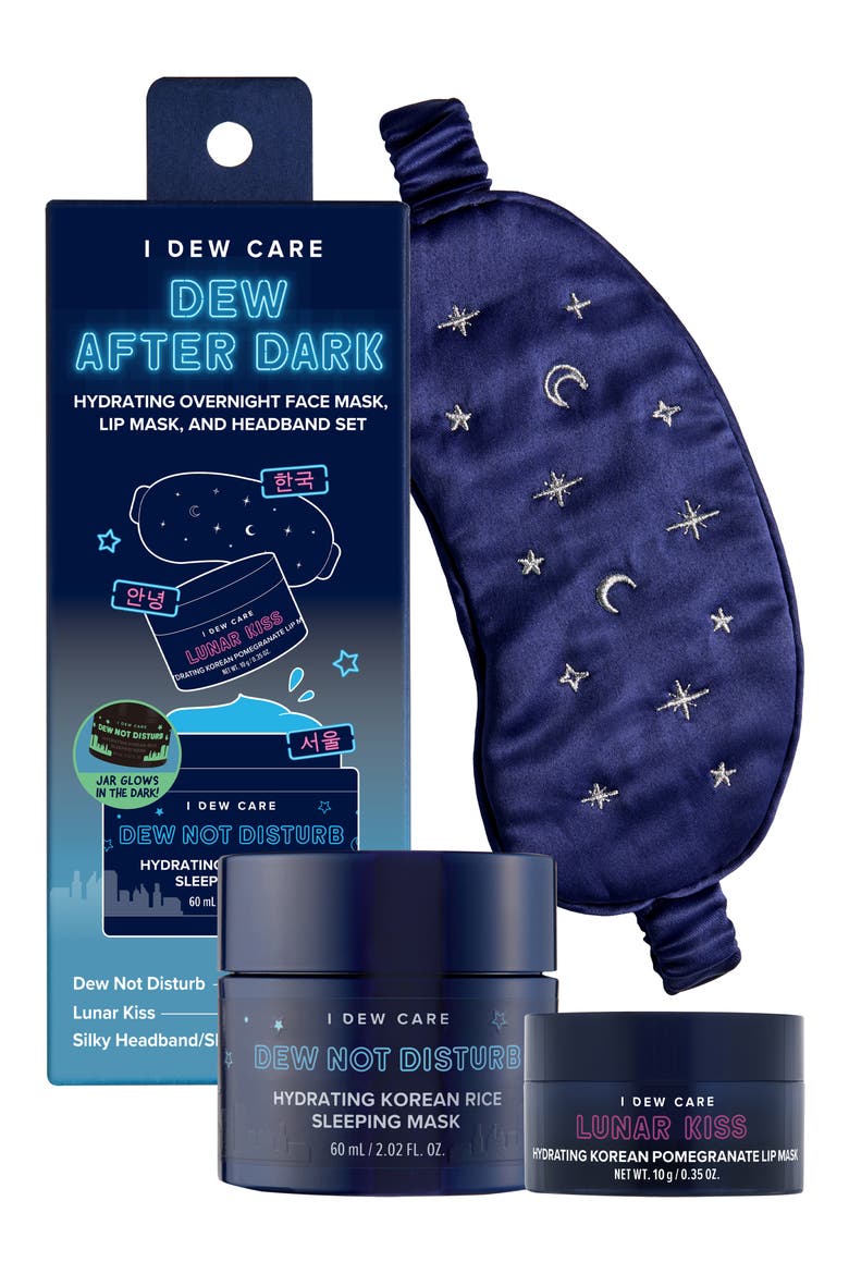Dew After Dark Hydrating Overnight Face Mask, Lip Mask & Sleep Mask Set, Main, color, NO COLOR