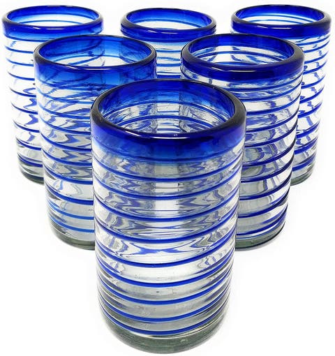 Spiral Design Drinking Glasses - Set of 6
