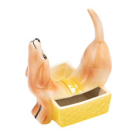 Dog-Shaped Planter with Dual Sections