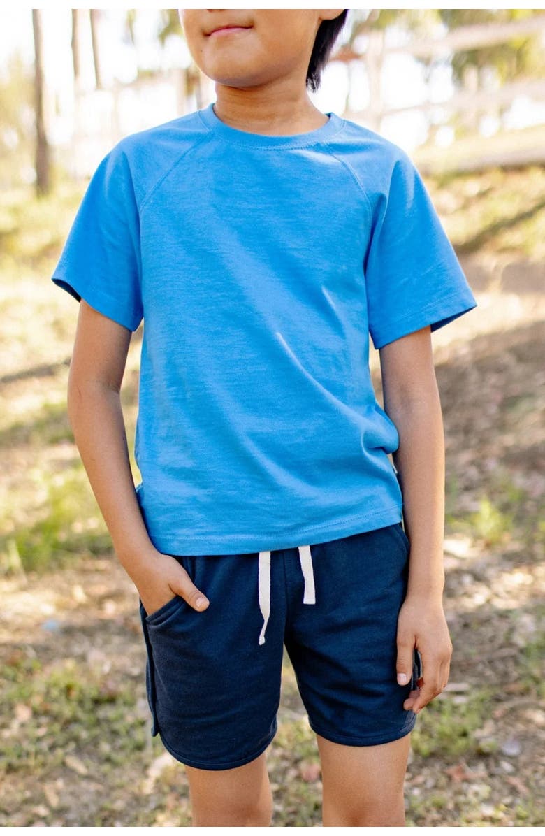 Jackalo Kids Ollie Organic Cotton Loopknit Shorts, Alternate, color, Navy