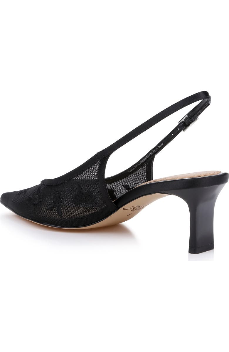 Jewel Badgley Mischka Zahra II Slingback Pointed Toe Pump, Alternate, color, Black Satin