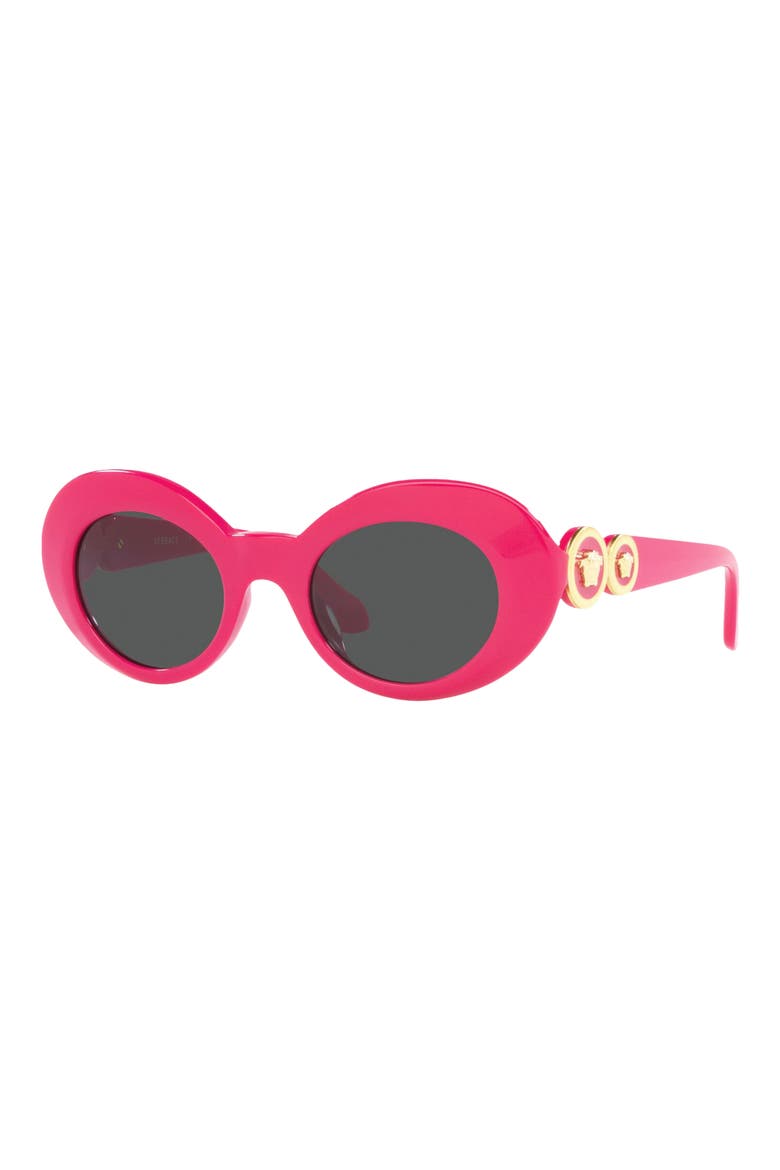 Kids' 45mm Small Oval Sunglasses, Alternate, color, FUCHSIA / DARK GREY