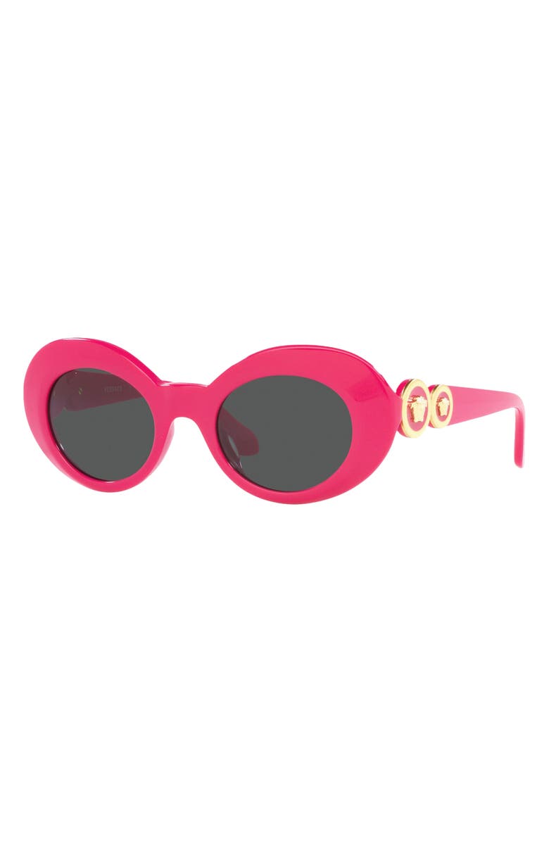 Versace Kids' 45mm Small Oval Sunglasses, Alternate, color, Fuchsia / Dark Grey