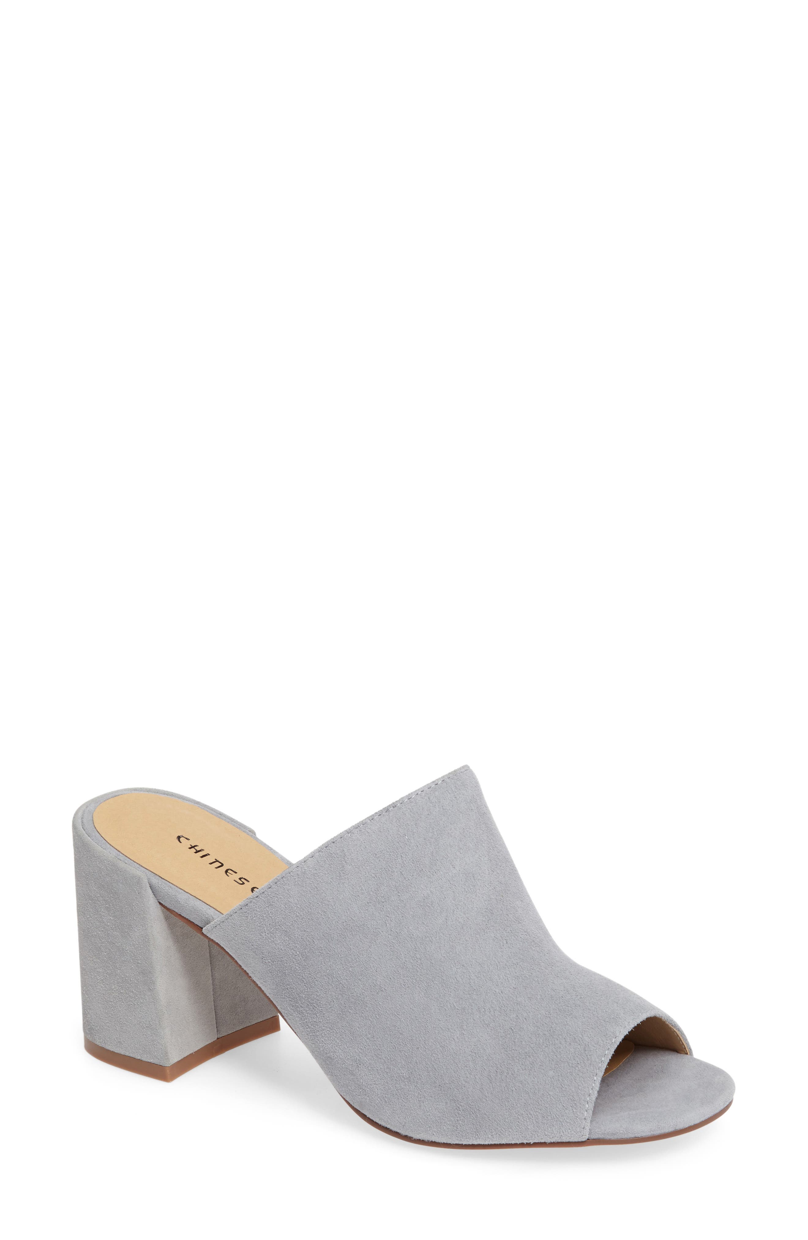 Sammy Slide Sandal, Main, color, CHAMBRAY SUEDE