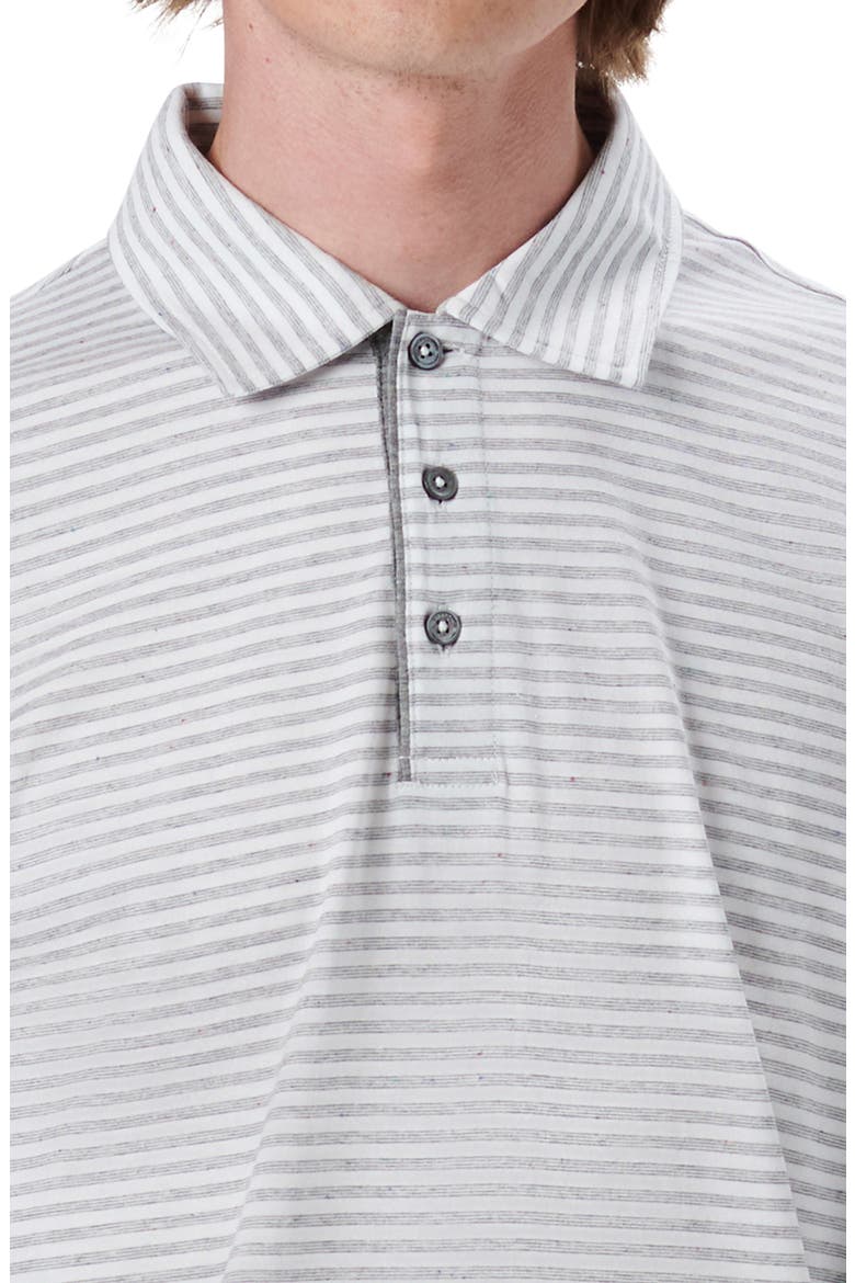 Stripe Cotton Long Sleeve Polo, Alternate, color, WHITE
