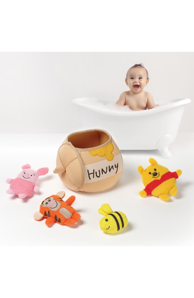 Lambs & Ivy Winnie the Pooh Honey Pot Terry/Neoprene Bath Toy Set, Alternate, color, Multicolor