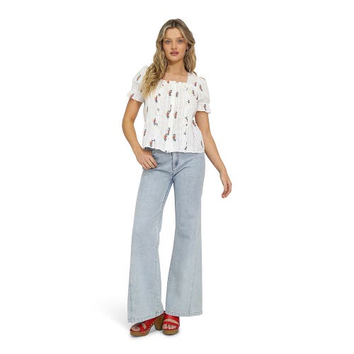 Belle & Bloom Wild Garden Floral Blouse In White