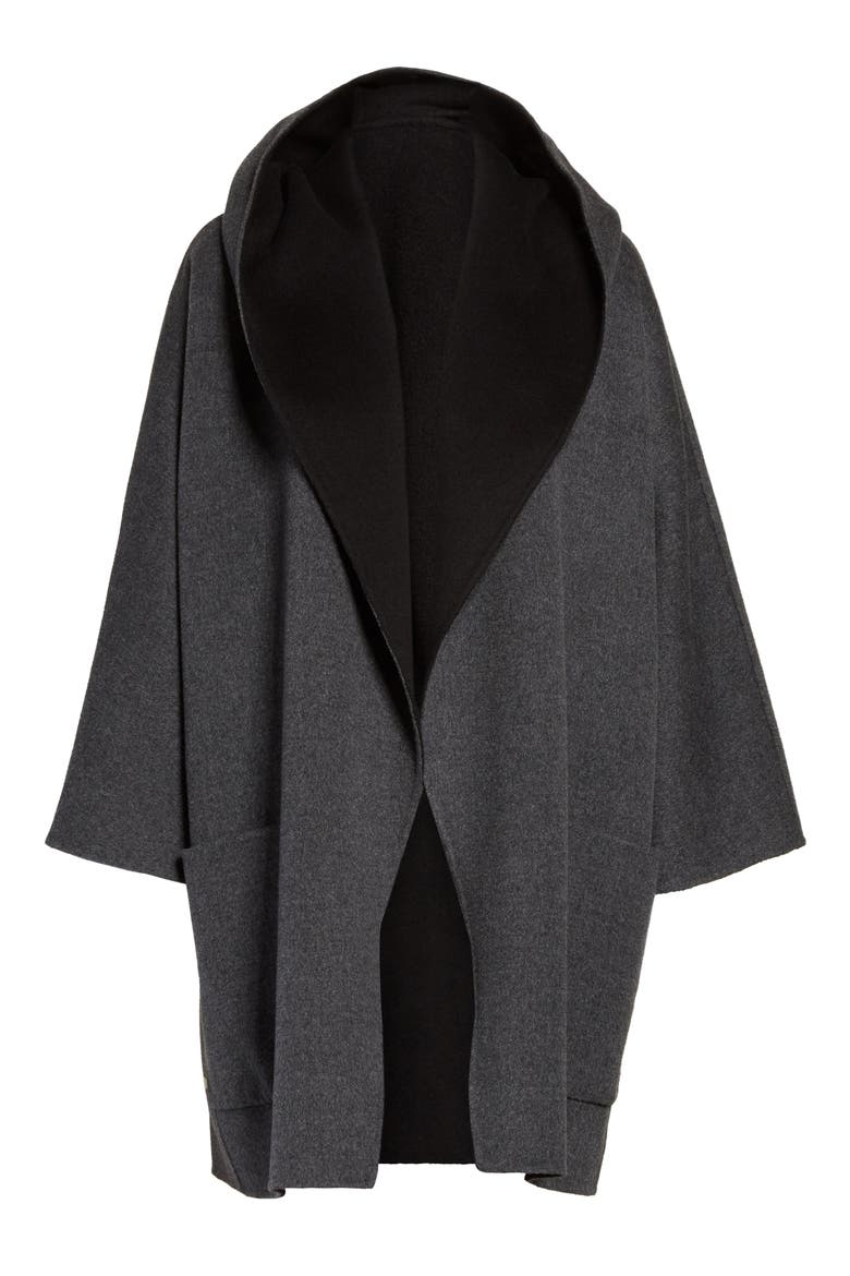 Double Face Wool & Cashmere Coat, Alternate, color, CHARCOAL/ BLACK