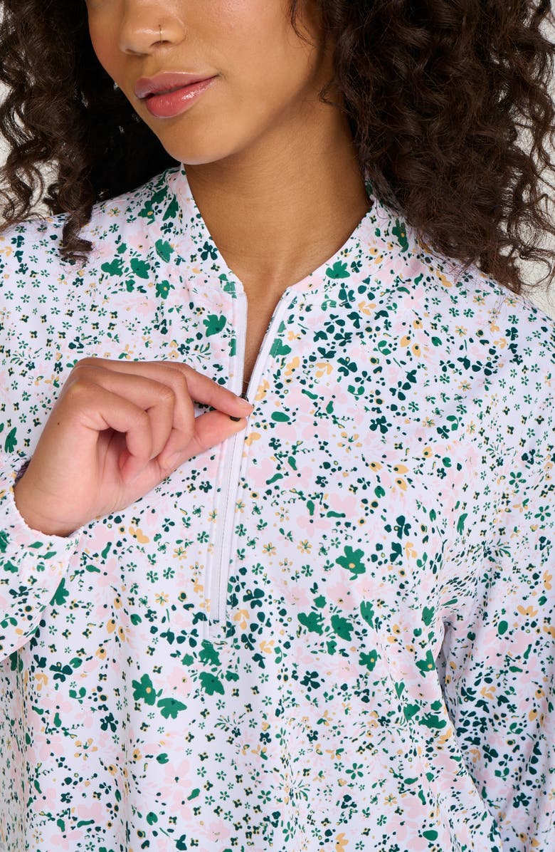 Bad Birdie Daisy Paisley Quarter Zip Golf Pullover, Alternate, color, 