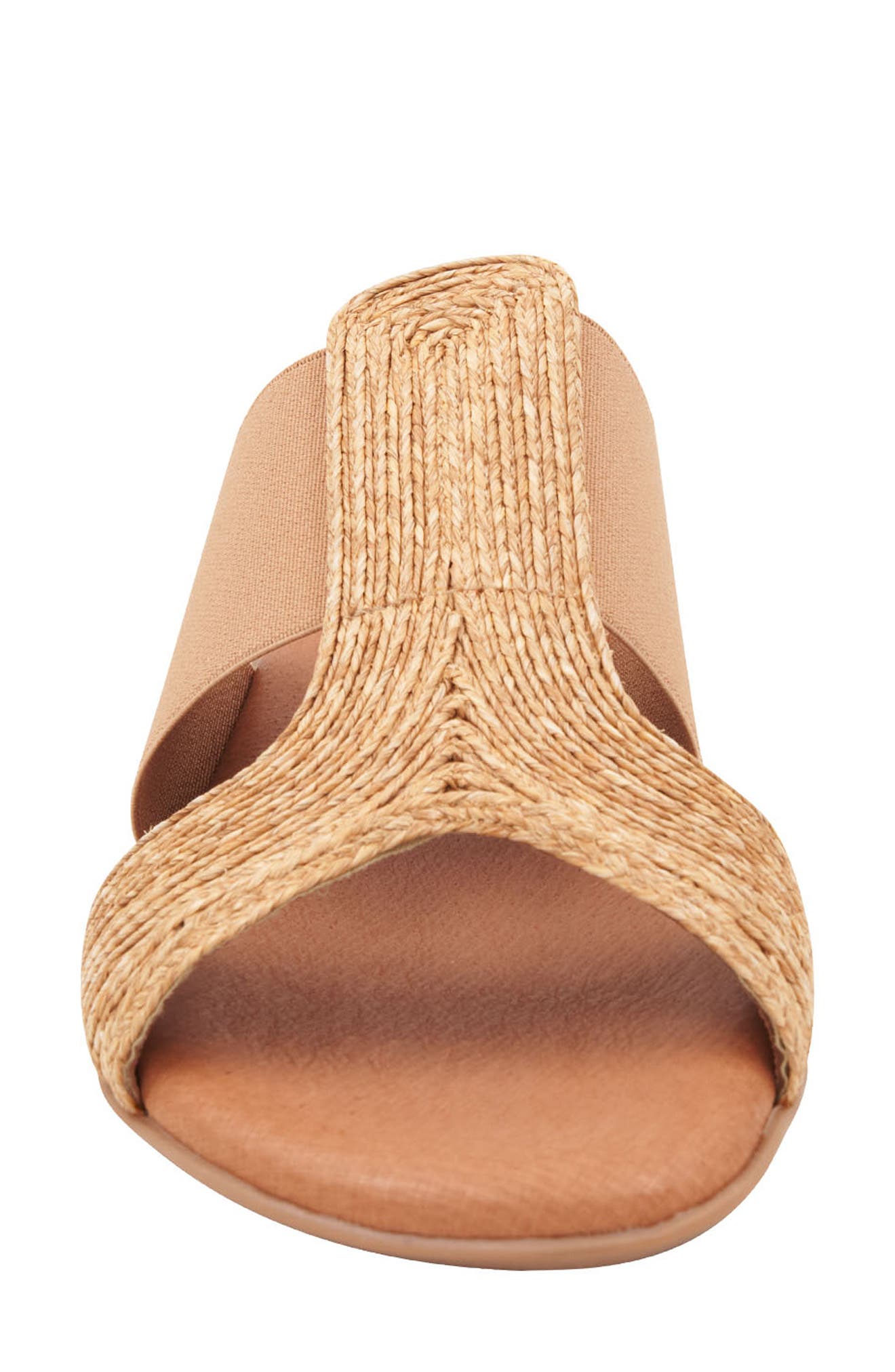 André Assous Noor Raffia Slide Sandal, Alternate, color, Beige/ Beige